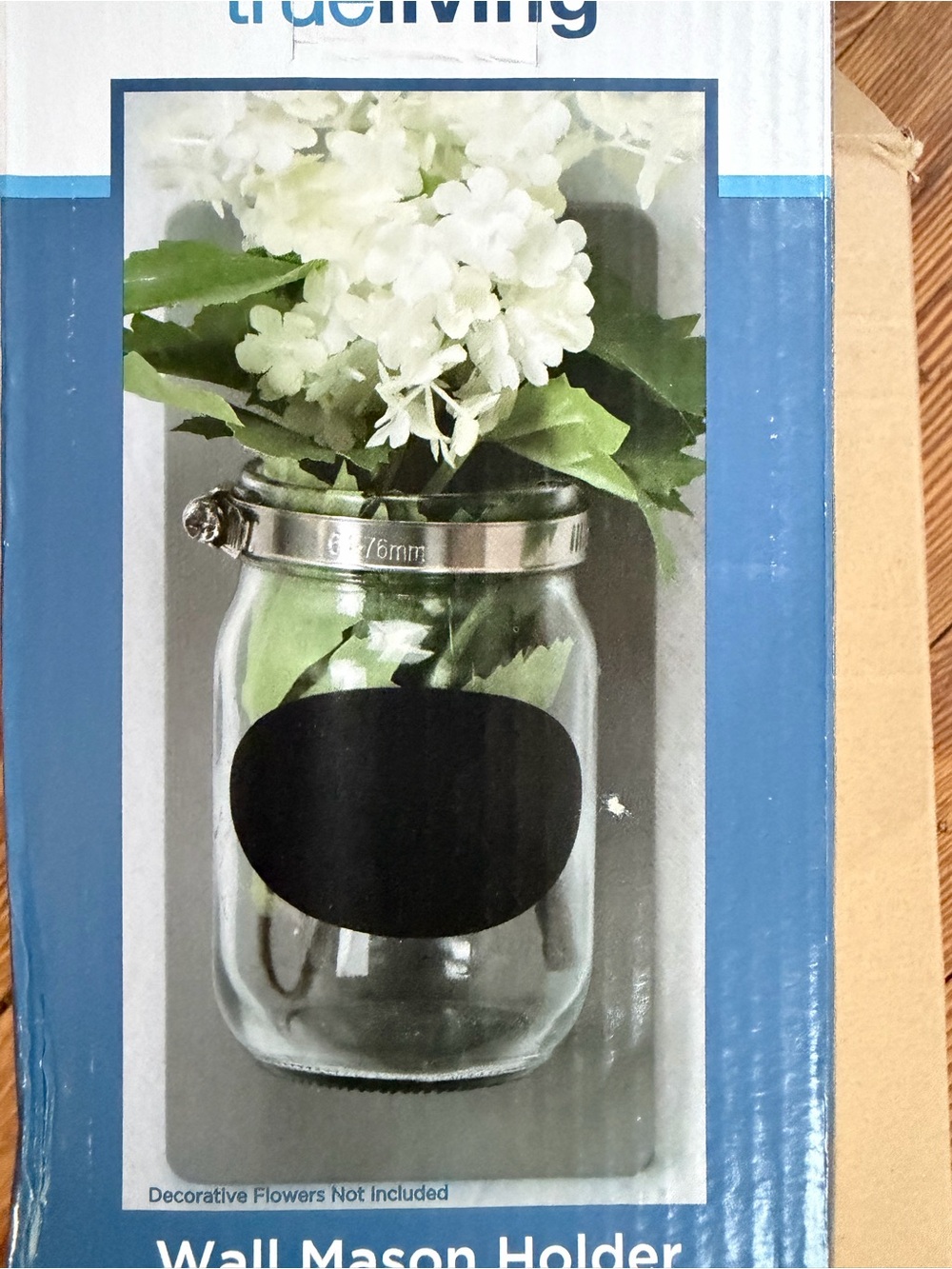 Wall Mason Holder with Black Chalkboard Label -